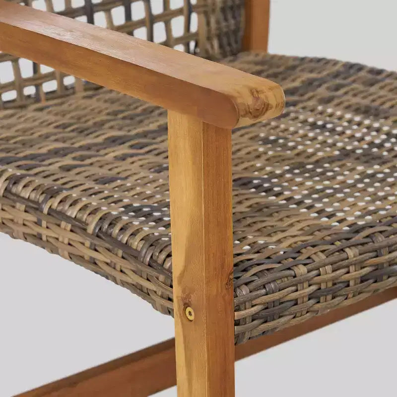 Ensemble de 5 fauteuils de jardin Hampton en bois et osier avec brasero - Christopher Knight Home