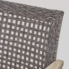 Ensemble de 5 fauteuils de jardin Hampton en bois et osier avec brasero - Christopher Knight Home