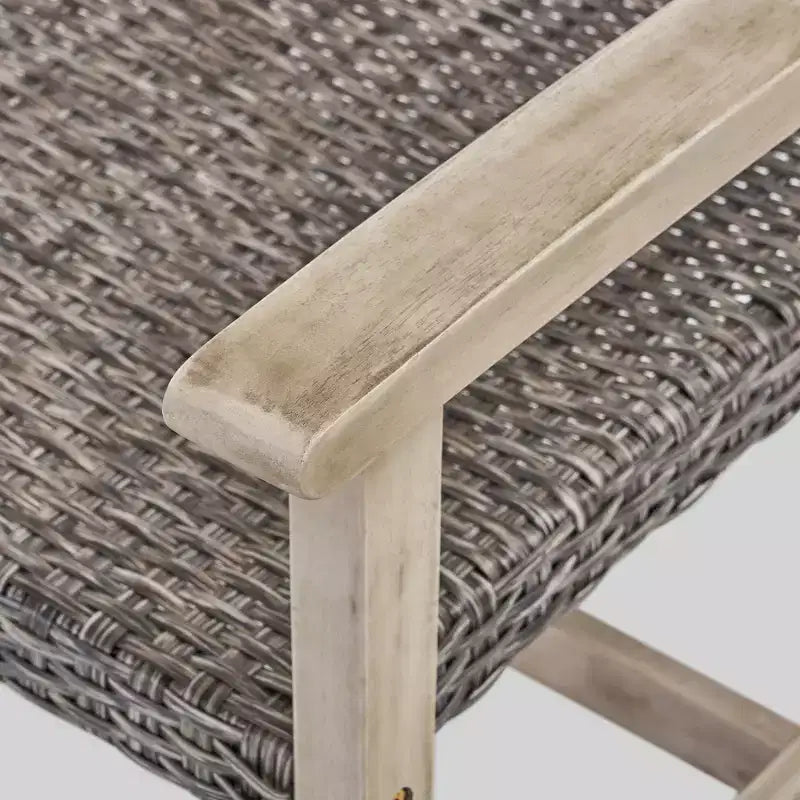 Ensemble de 5 fauteuils de jardin Hampton en bois et osier avec brasero - Christopher Knight Home