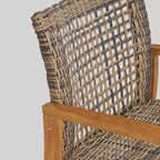 Ensemble de 5 fauteuils de jardin Hampton en bois et osier avec brasero - Christopher Knight Home