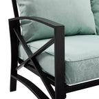 Kaplan 5pc Outdoor Sofa Set with Sofa & 2 Chairs with Coffee Table & Side Table - Crosley