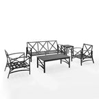 Kaplan 5pc Outdoor Sofa Set with Sofa & 2 Chairs with Coffee Table & Side Table - Crosley