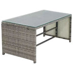 Sunnydaze Outdoor Rattan Longford Patio Conversation Set with Chaise Lounge Sectional Sofa, Seat Cushions, and Coffee Table - Charcoal - 2pc