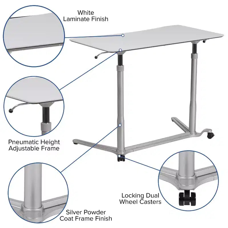 Flash Furniture Sit-Down, Stand-Up Ergonomic Computer Desk - Standing Desk