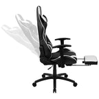 Chaise de jeu Flash Furniture X30 Chaise de bureau ergonomique de course avec dossier entièrement inclinable et repose-pieds coulissant en cuir souple rouge