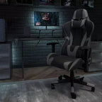 Chaise de jeu Flash Furniture X30 Chaise de bureau ergonomique de course avec dossier entièrement inclinable et repose-pieds coulissant en cuir souple rouge