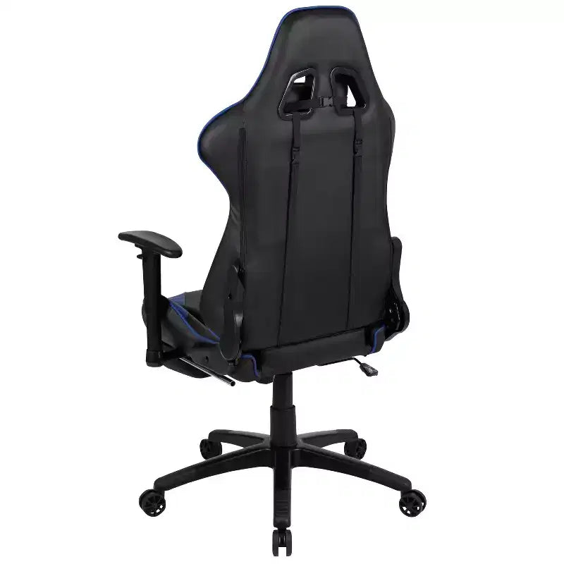 Chaise de jeu Flash Furniture X30 Chaise de bureau ergonomique de course avec dossier entièrement inclinable et repose-pieds coulissant en cuir souple rouge