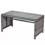 Costway Salon de Jardin 4 Pièces en Rotin Canape et Coussins Assise en Osier Gris Mélange