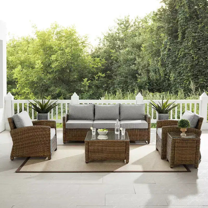 Bradenton 5pc Outdoor Wicker Sofa Set - Crosley