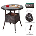 Costway 4PCS Outdoor Patio Rattan Furniture Set Cushioned Sofa Table