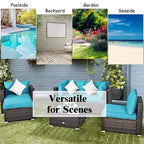 Costway 6PCS Patio Rattan Furniture Set Cushion Sofa Coffee Table