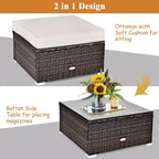 Costway 6PCS Patio Rattan Furniture Set Cushion Sofa Coffee Table