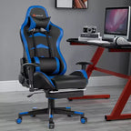 Costway Massage Gaming Chair Reclining Swivel Racing Office Chair with Footrest