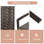 Costway 8PCS Rattan Patio Conversation Set Outdoor Furniture Set Garden w/Cushion