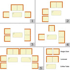 Costway 8PCS Rattan Patio Furniture Set Cushioned Sofa Chair Coffee Table Red\Brown\Turquoise
