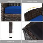 Costway 8PCS Rattan Patio Furniture Set Cushioned Sofa Chair Coffee Table Red\Brown\Turquoise