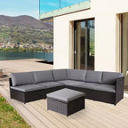 Northlight 4-Piece Savannah Resin Wicker Outdoor Patio Modular Sectional Set with Cushions