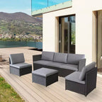 Northlight 4-Piece Savannah Resin Wicker Outdoor Patio Modular Sectional Set with Cushions