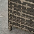 Outsunny 3 Piece Patio Furniture Set, PE Rattan Wicker Storage Table and Chairs w/ Tufted Cushions