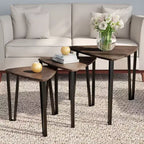 Hastings Home Set of 3 Nesting Tables, Modern Woodgrain Look for Living Room Coffee Tables or Nightstands
