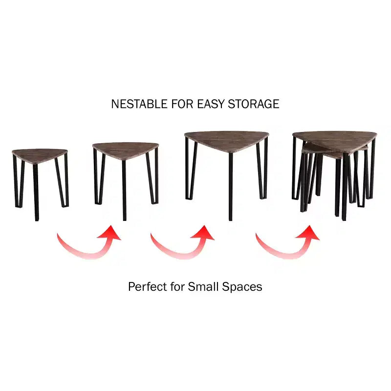 Hastings Home – Ensemble de 3 tables gigognes, aspect bois moderne pour tables basses de salon ou tables de chevet
