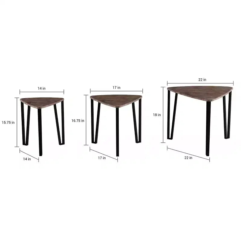 Hastings Home – Ensemble de 3 tables gigognes, aspect bois moderne pour tables basses de salon ou tables de chevet