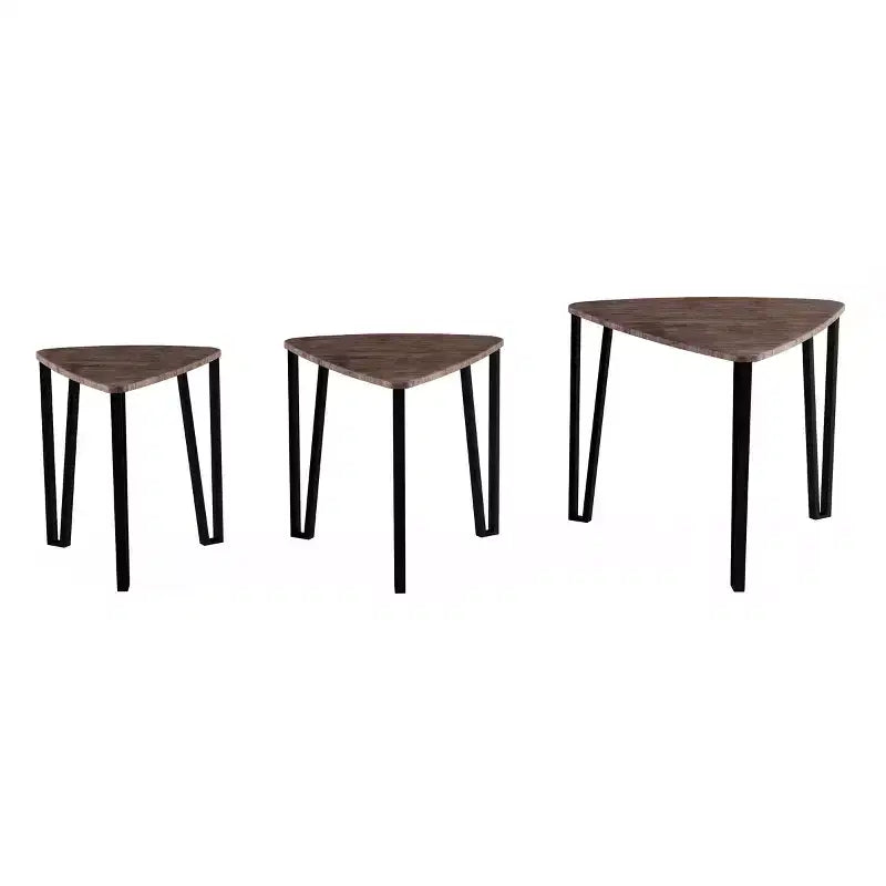 Hastings Home – Ensemble de 3 tables gigognes, aspect bois moderne pour tables basses de salon ou tables de chevet