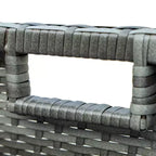 Outsunny 9 Piece Patio Wicker Dining Sets, Space Saving Outdoor Sectional Conversation Set, with Dining Table, Ottoman