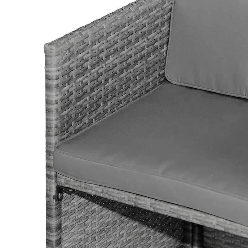 Outsunny 9 Piece Patio Wicker Dining Sets, Space Saving Outdoor Sectional Conversation Set, with Dining Table, Ottoman
