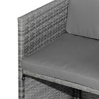 Outsunny 9 Piece Patio Wicker Dining Sets, Space Saving Outdoor Sectional Conversation Set, with Dining Table, Ottoman