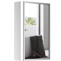 HOMCOM Bathroom Mirrored Cabinet, Vertical 16 x 24 Stainless Steel Frame Medicine Cabinet, Wall-Mounted Storage Organizer with Single Door