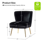 Quentin Velvet Accent Side Chair with Golden Metal Base | Karat Home