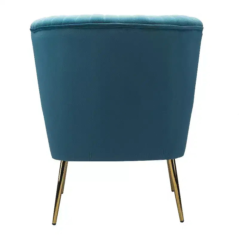 Quentin Velvet Accent Side Chair with Golden Metal Base | Karat Home