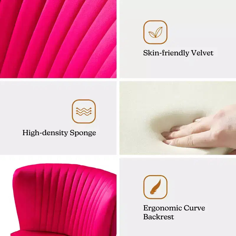 Quentin Velvet Accent Side Chair with Golden Metal Base | Karat Home