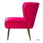 Quentin Velvet Accent Side Chair with Golden Metal Base | Karat Home