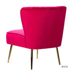 Quentin Velvet Accent Side Chair with Golden Metal Base | Karat Home
