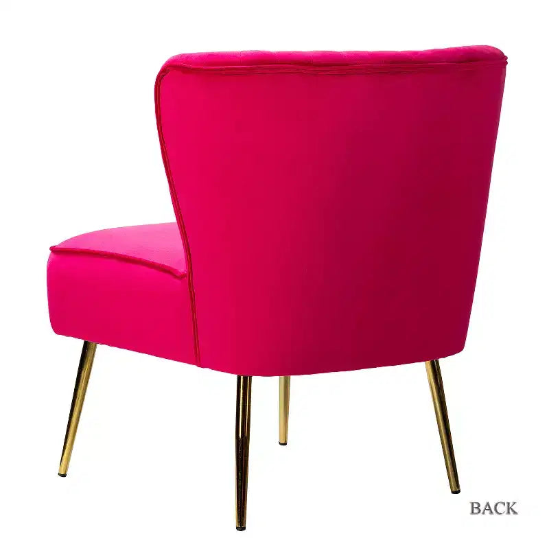 Quentin Velvet Accent Side Chair with Golden Metal Base | Karat Home