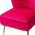 Quentin Velvet Accent Side Chair with Golden Metal Base | Karat Home