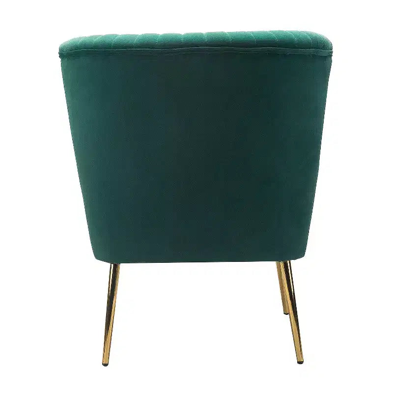 Quentin Velvet Accent Side Chair with Golden Metal Base | Karat Home