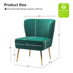 Quentin Velvet Accent Side Chair with Golden Metal Base | Karat Home