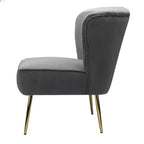 Quentin Velvet Accent Side Chair with Golden Metal Base | Karat Home