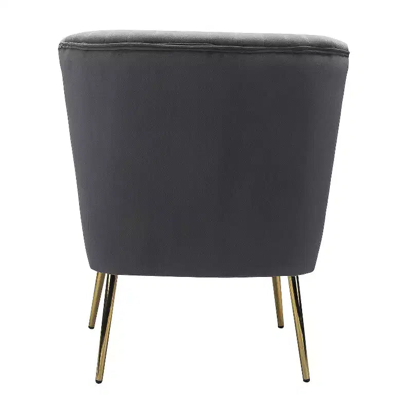 Quentin Velvet Accent Side Chair with Golden Metal Base | Karat Home