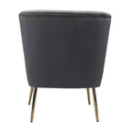 Quentin Velvet Accent Side Chair with Golden Metal Base | Karat Home