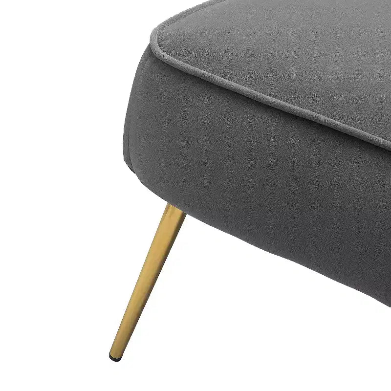 Quentin Velvet Accent Side Chair with Golden Metal Base | Karat Home
