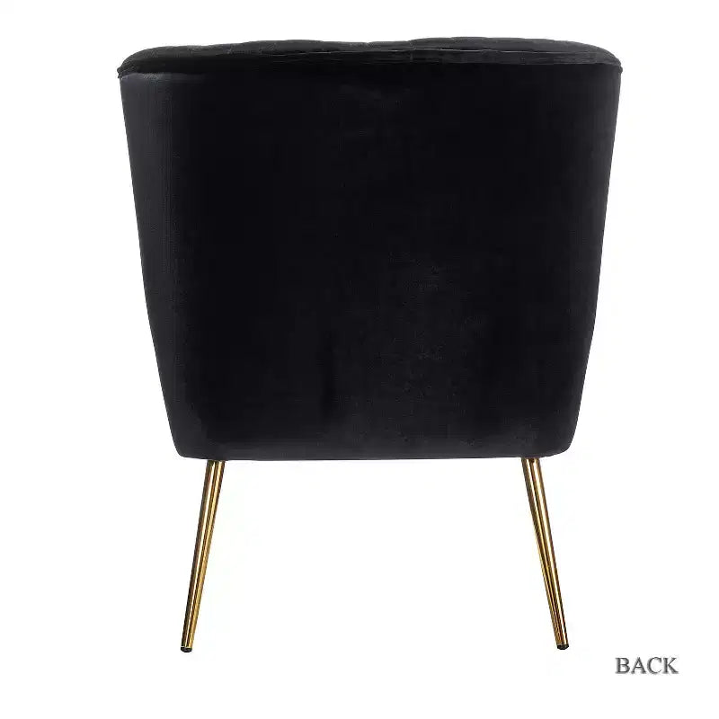 Quentin Velvet Accent Side Chair with Golden Metal Base | Karat Home