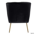 Quentin Velvet Accent Side Chair with Golden Metal Base | Karat Home