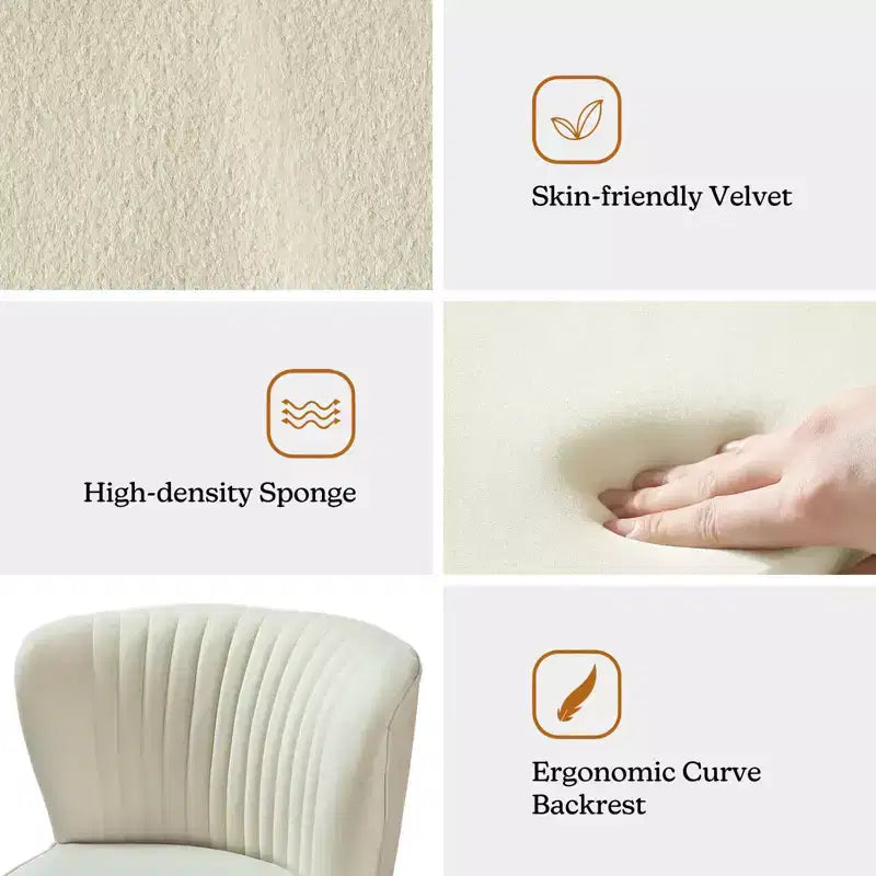 Quentin Velvet Accent Side Chair with Golden Metal Base | Karat Home