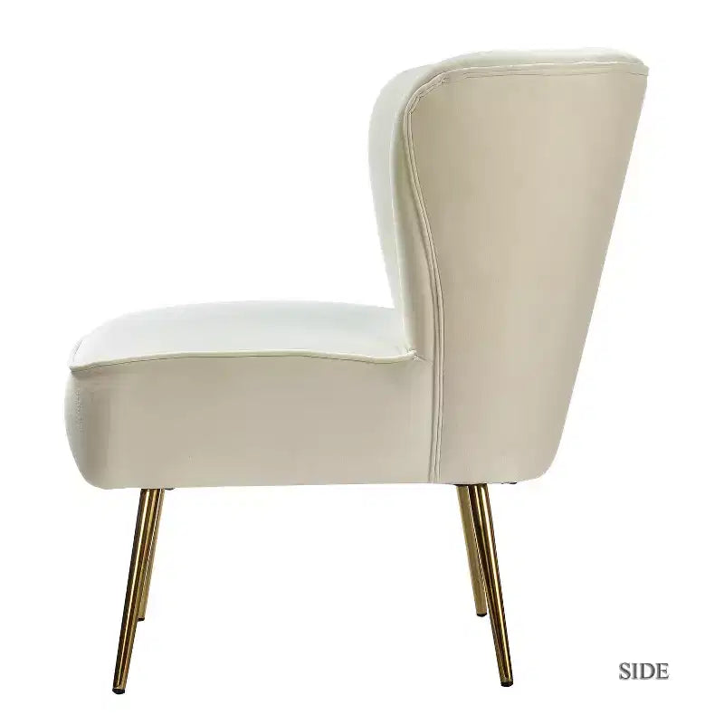 Quentin Velvet Accent Side Chair with Golden Metal Base | Karat Home