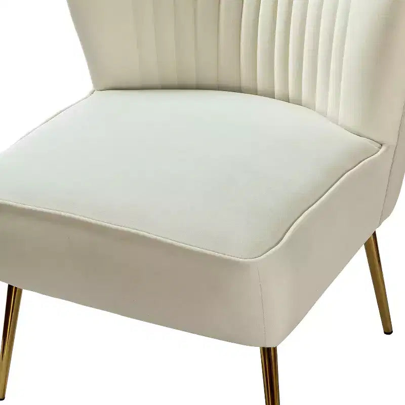 Quentin Velvet Accent Side Chair with Golden Metal Base | Karat Home