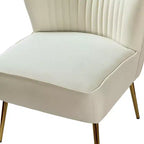 Quentin Velvet Accent Side Chair with Golden Metal Base | Karat Home